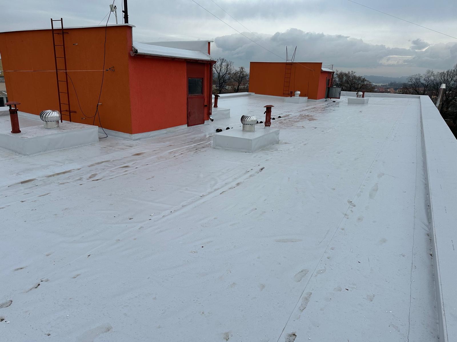 Izolace střechy z PVC folie - celkový pohled