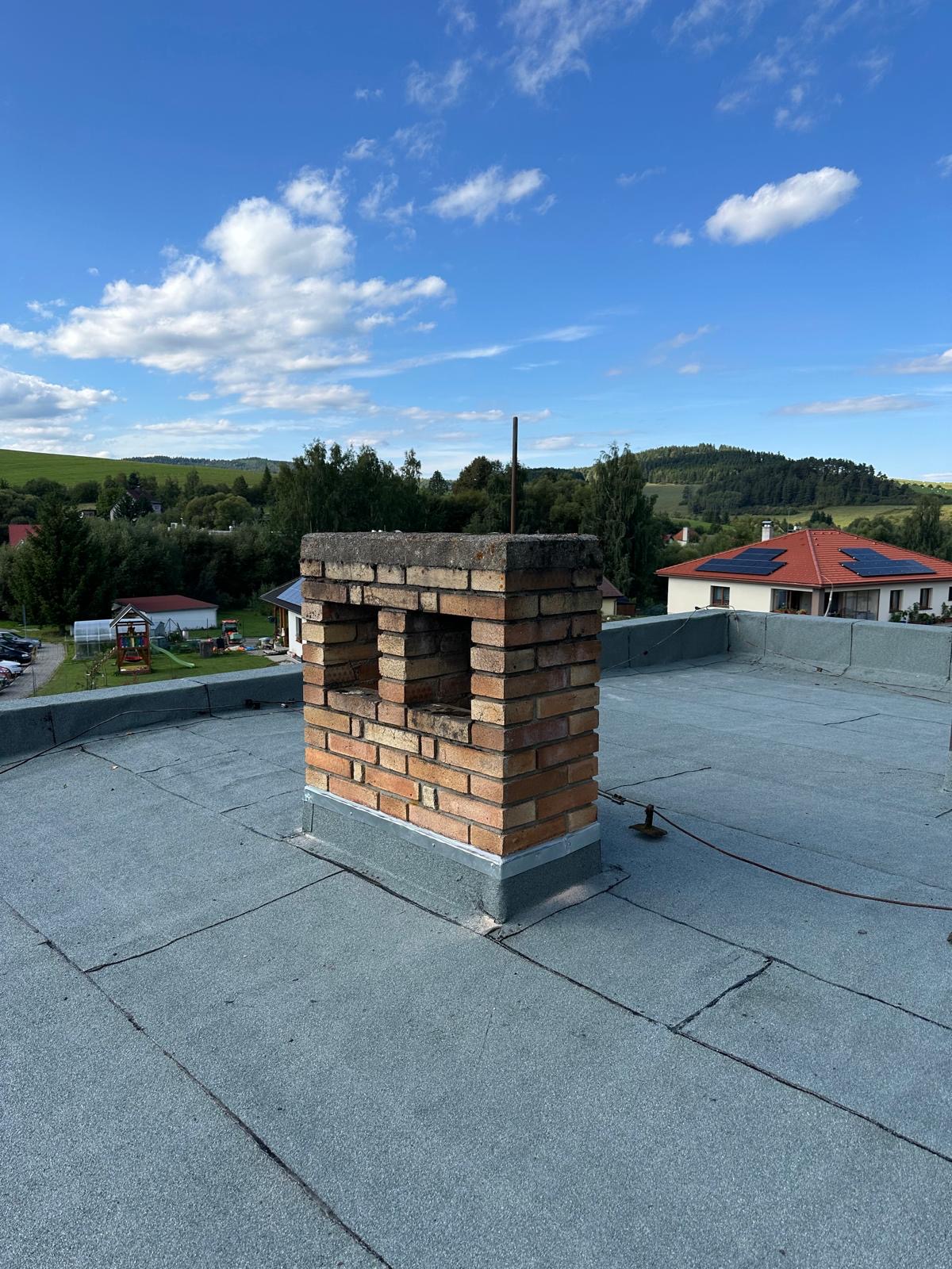 Asfaltové pásy - realizace komína